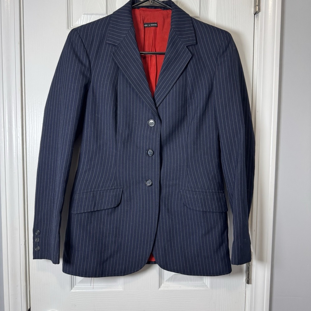 Equestrian‎ Correct Riding Apparel Navy Pinstripe Women's Horse Jacket Size 12 R